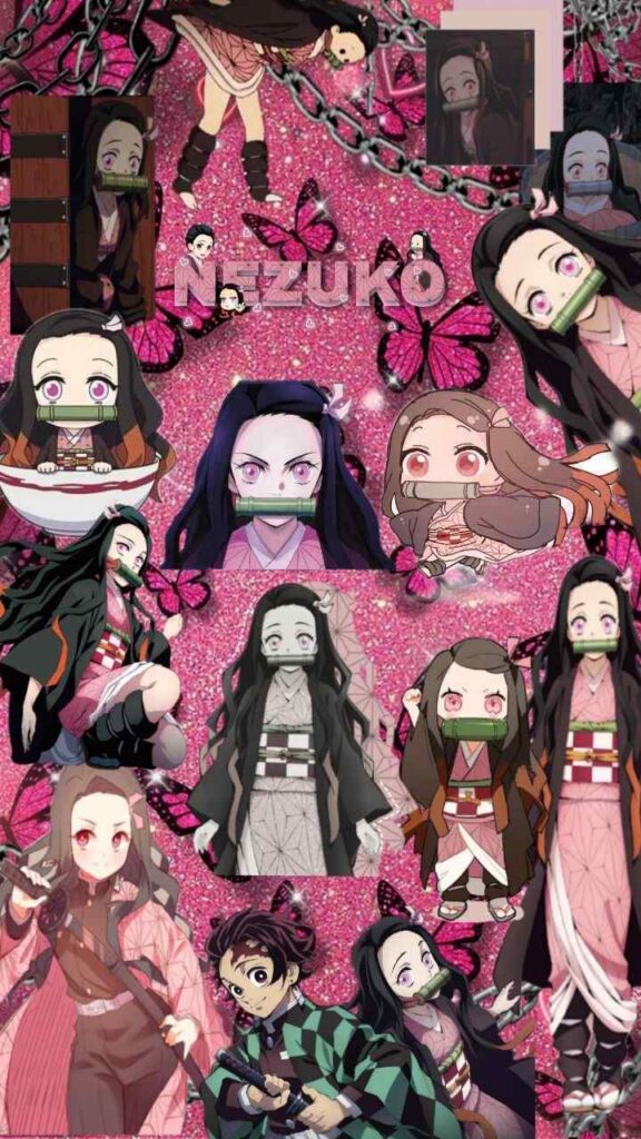 Nezuko Phone Wallpapers with a cherry blossom background 11 Nezuko Phone Wallpapers - Demon Slayer Cute Nezuko Kamado 4K Backgrounds Download Wallpapers