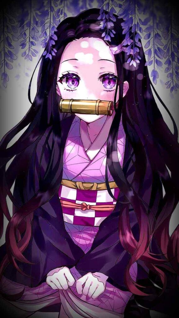 Nezuko Phone Wallpapers with a cherry blossom background 6 Nezuko Phone Wallpapers - Demon Slayer Cute Nezuko Kamado 4K Backgrounds Download Wallpapers