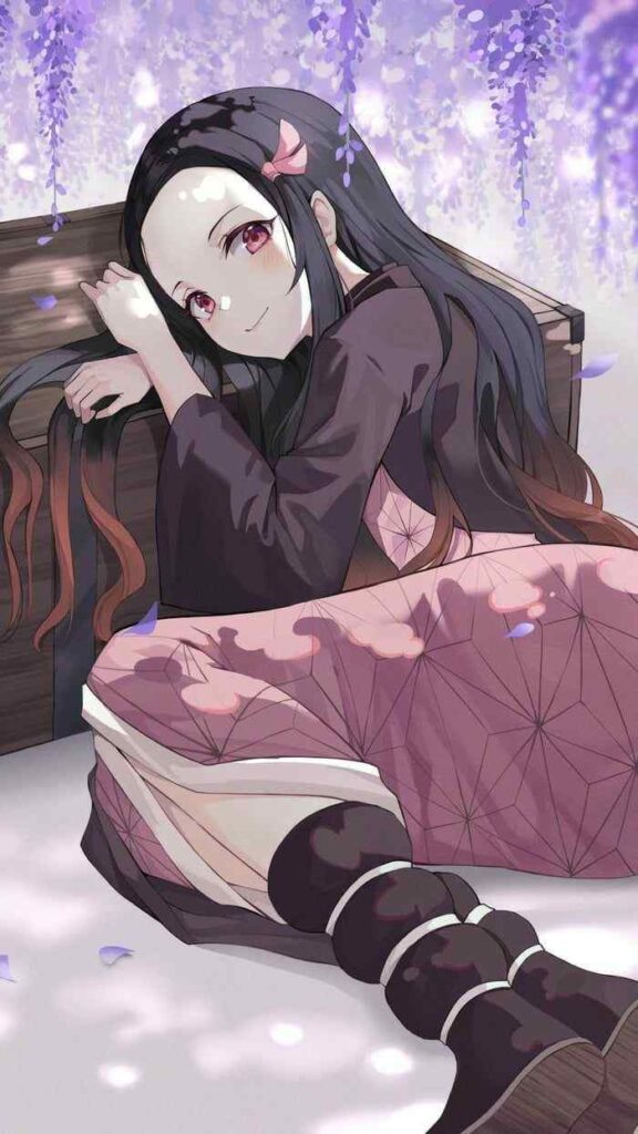 Nezuko Phone Wallpapers with a cherry blossom background 9 Nezuko Phone Wallpapers - Demon Slayer Cute Nezuko Kamado 4K Backgrounds Download Wallpapers