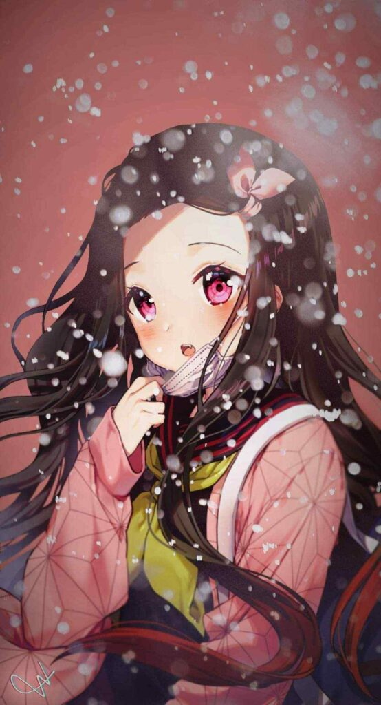 Nezuko phone wallpapers in a field of flowers 7 Nezuko Phone Wallpapers - Demon Slayer Cute Nezuko Kamado 4K Backgrounds Download Wallpapers